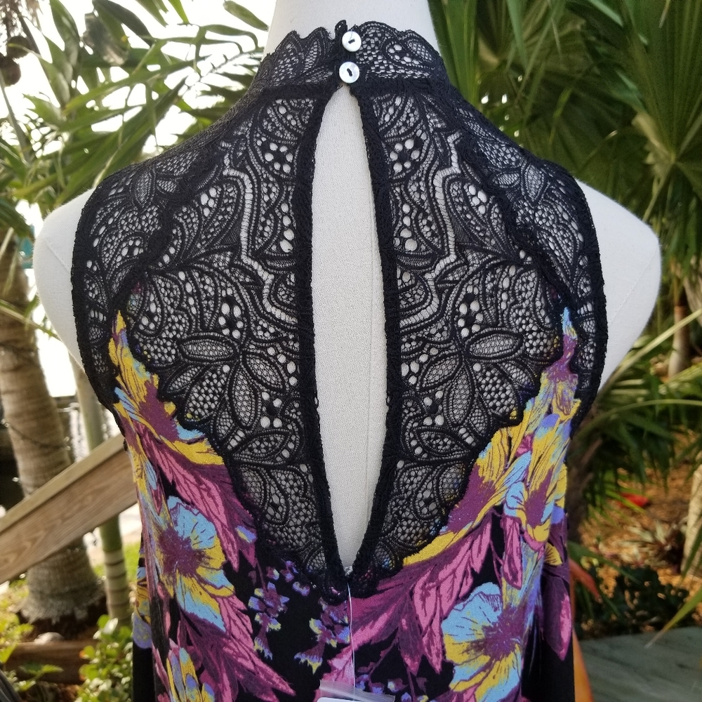 Free People Marsha Slip Dress Black Onyx Combo Sz S NWT - Picture 9 of 16